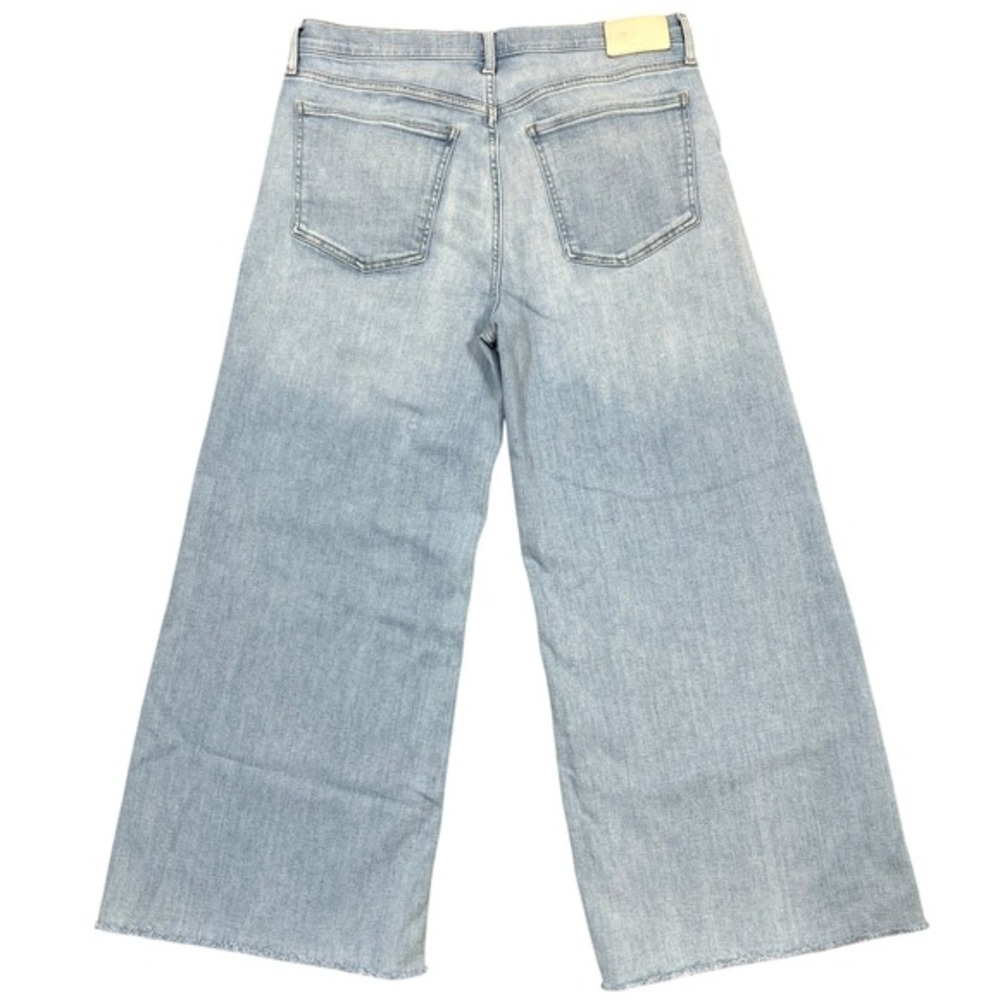 Citizens of Humanity Lyra Wide Leg Crop Jeans 32" Marquee Light Wash Raw Hem - Picture 2 of 14